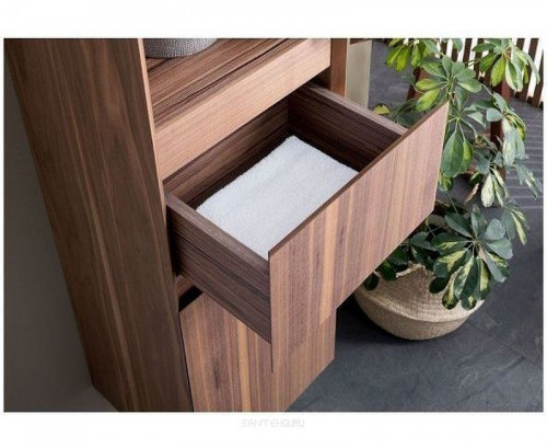 Шкаф пенал Aquanet Нью-Йорк 35 R 203956 подвесной Орех МДФ / ЛДСП