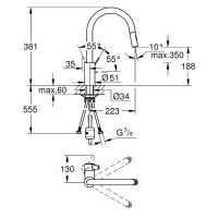 Смеситель для кухни Grohe Eurosmart Cosmopolitan 31481001 Хром латунь