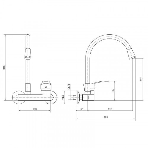 Смеситель для кухни Plstart PD46001-12 цвет Хром Серый