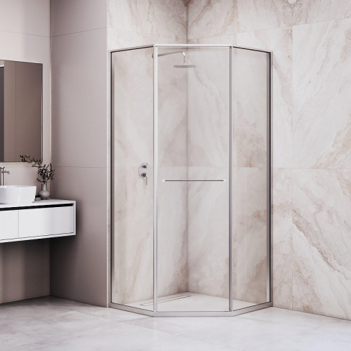 Душевой уголок RGW 100x100 33328200-11L профиль цвет Хром стекло прозрачное