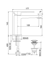Смеситель для раковины Fiore Kube 100BB8515