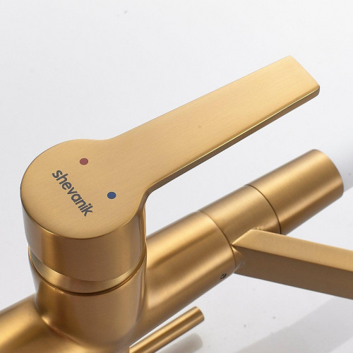 Смеситель для кухни Shevanik S278G цвет Золотой сатин Белый