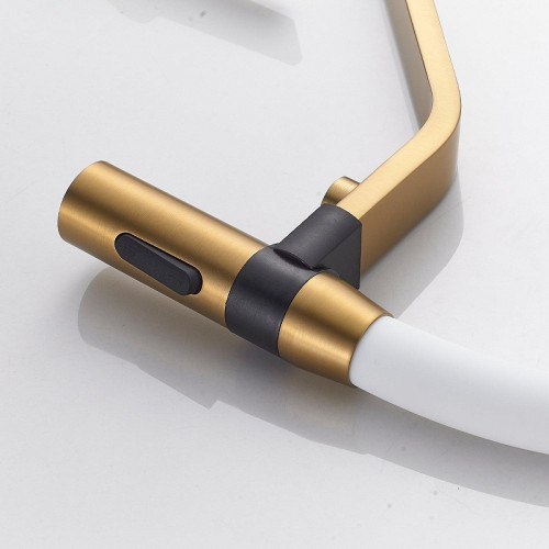 Смеситель для кухни Shevanik S278G цвет Золотой сатин Белый