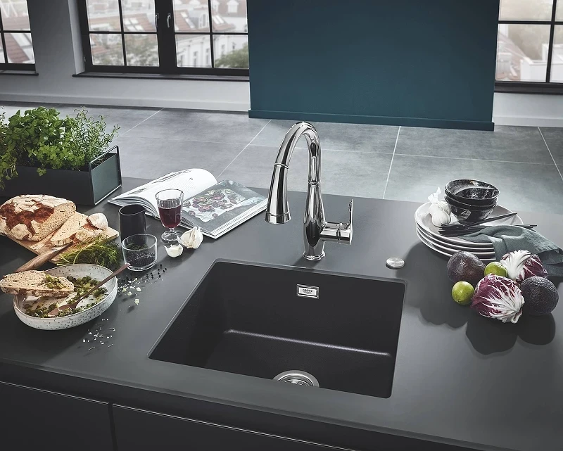 Кухонная мойка Grohe K700 53 31654AP0 Черный гранит искусственный камень (литьевой мрамор) встраиваемый