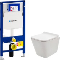 Комплект унитаза AQUAme AQM2004 с инсталляцией Geberit Duofix Sigma UP320 111.300.00.5 с сиденьем Микролифт фаянс подвесной