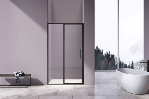 Душевая дверь Vincea Slim 120 VDP-4SL120CLB профиль Черный стекло прозрачное