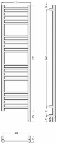 Электрический полотенцесушитель Сунержа Богема 3.1 прямая 120x30 15-6005-1230 цвет Тёмный титан муар