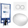 Комплект унитаза с инсталляцией WeltWasser BAMBERG 545 + JECKENBACH 004 GL-WT + BAMBERG WT 10000012847 цвет Белый глянцевый с сиденьем Микролифт и клавишей смыва цвет Белый