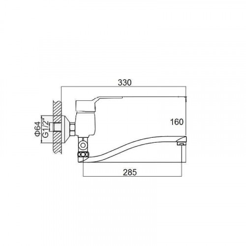 Смеситель для ванны D-Lin D140403 универсальный цвет Хром