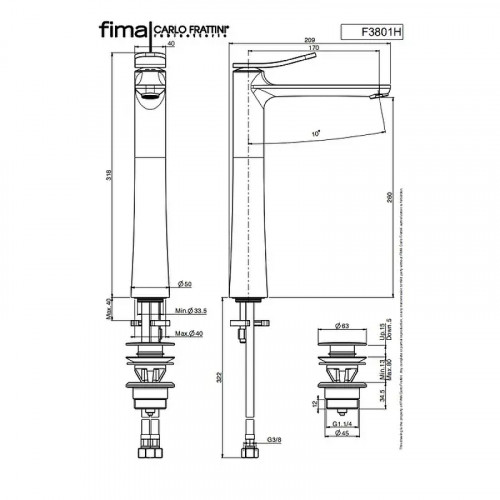 Смеситель для раковины Fima Carlo Frattini Flo F3801/HCR цвет Хром