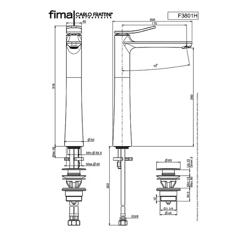 Смеситель для раковины Fima Carlo Frattini Flo F3801/HCR цвет Хром