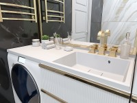 Раковина Paola Magenta 120 R с местом под стиральную машину Белая глянцевая