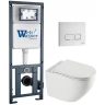 Комплект унитаза с инсталляцией WeltWasser MARBERG 410 + MERZBACH 043 XL GL-WT + MAR 410 SE GL-WT 10000013801 цвет Белый глянцевый с сиденьем Микролифт и клавишей смыва цвет Белый глянцевый