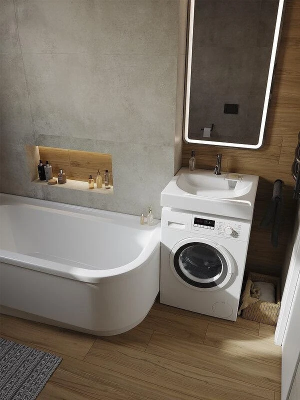 Раковина Sanita Luxe Galaxy 60 WB.WM/Galaxy/60-C/WHT.G/S1 на стиральную машину цвет Белый
