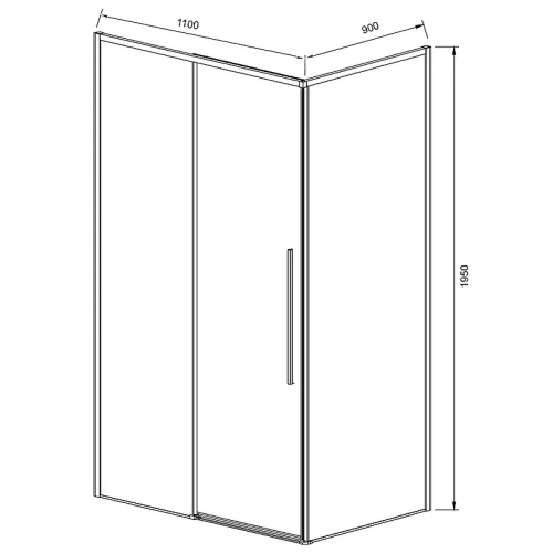 Душевой уголок Vincea Slim-N 110x90 VSR-4SN9011CLG профиль Брашированное золото стекло прозрачное