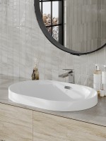 Раковина Orange 60 B05-600W Белая глянцевая фарфор полувстраиваемая