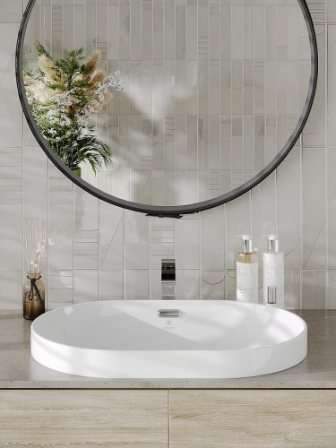 Раковина Orange 60 B05-600W Белая глянцевая фарфор полувстраиваемая