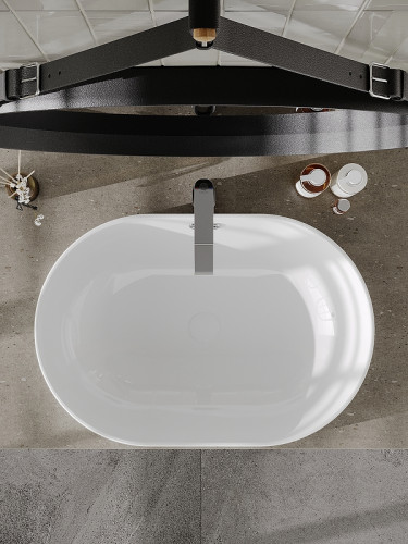 Раковина Orange 60 B05-600W Белая глянцевая фарфор полувстраиваемая