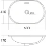 Раковина Orange 60 B05-600W Белая глянцевая фарфор полувстраиваемая