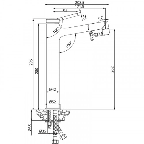 Смеситель для раковины Lemark Minima LM3809C Хром латунь