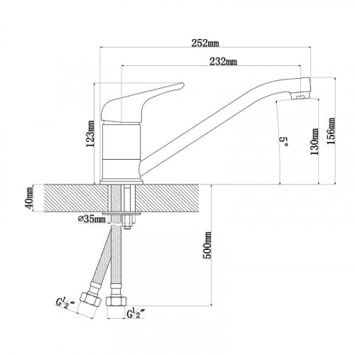 Смеситель для кухни Florentina Гамма 313.05L.1123.104 Бежевый латунь