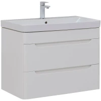 Тумба с раковиной Aquanet София 80 274192 подвесная Белый глянец МДФ / ЛДСП