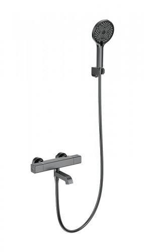 Смеситель для ванны Wonzon &amp; Woghand Stay WW-B2016-A1-BGG с термостатом цвет Темный графит