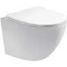 Комплект унитаза Aquatek Европа AQ1900-00 с инсталляцией Berges Atom 410 040332 с сиденьем Микролифт и Черной матовой клавишей смыва фарфор подвесной