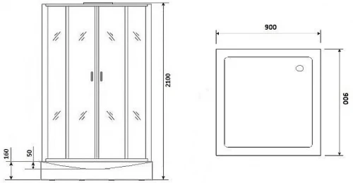 Душевая кабина Niagara Premium 90x90 NG-6901-01Q Black без гидромассажа