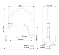 Смеситель для кухни Wonzon &amp; Woghand WW-88458013-BG(MW) цвет Брашированное золото