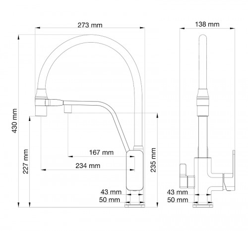 Смеситель для кухни Wonzon &amp; Woghand WW-88458013-BG(MW) цвет Брашированное золото