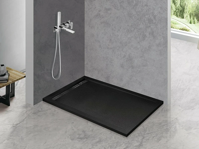 Душевой поддон из искусственного камня Cezares Tray AS 120х90 TRAY-AS-AH-120/90-30-NERO Черный матовый