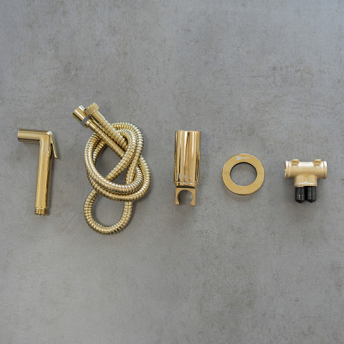 Гигиенический душ со смесителем Lemark Solo LM7171G Золото латунь встраиваемый