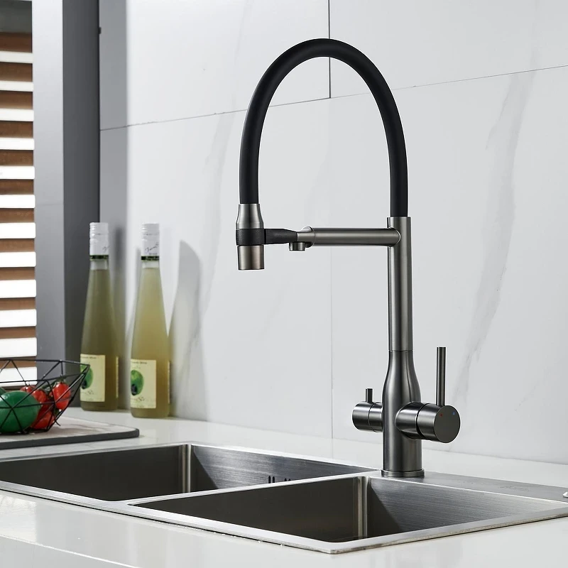 Смеситель для кухни Shevanik S378T цвет Оружейная сталь