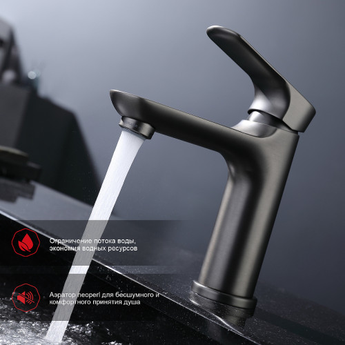 Смеситель для раковины Raglo R03.10.09 Графит матовый латунь