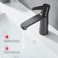 Смеситель для раковины Raglo R32.10.09 Графит матовый латунь