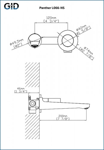 Смеситель для раковины Gid Panther L066GMNS цвет Вороненая сталь