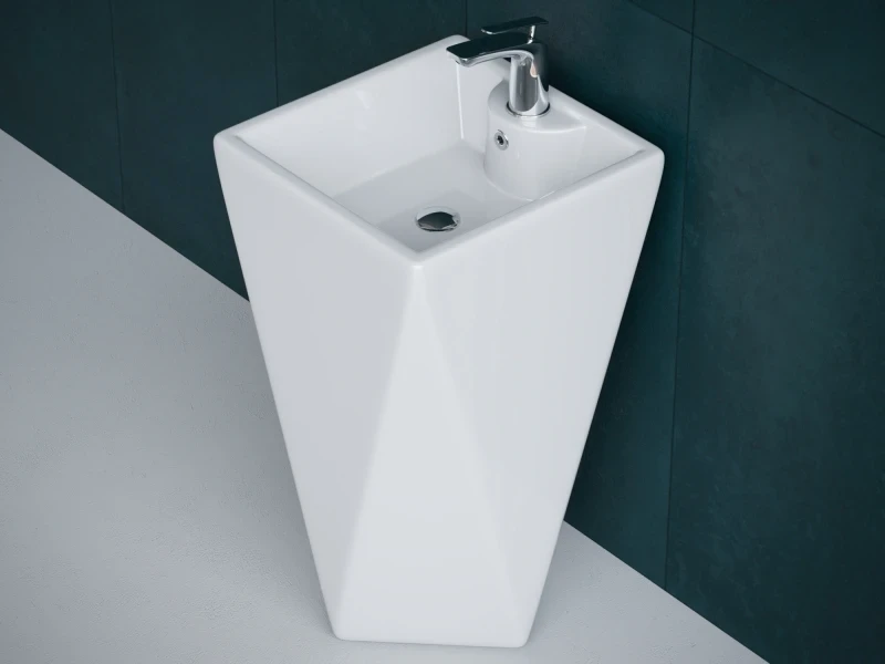 Раковина Laguraty 47 2050W Белая фаянс напольный