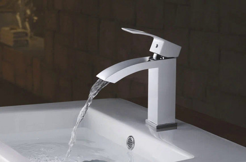 Смеситель для раковины Rose R15F R1501F Белый Хром латунь