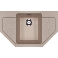Кухонная мойка Ulgran Classic U-609-302 Песочная искусственный камень (литьевой мрамор) встраиваемый