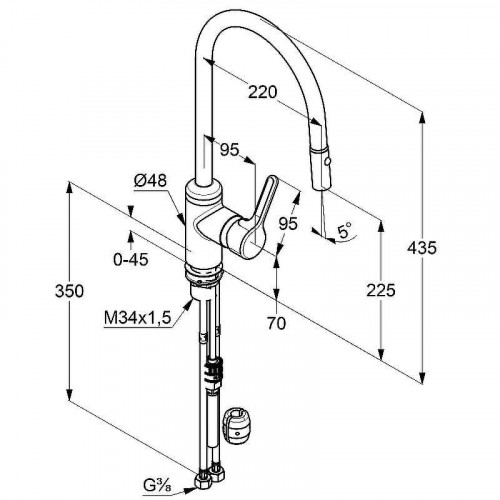 Смеситель для кухни Kludi Bingo Star 428520578 Хром