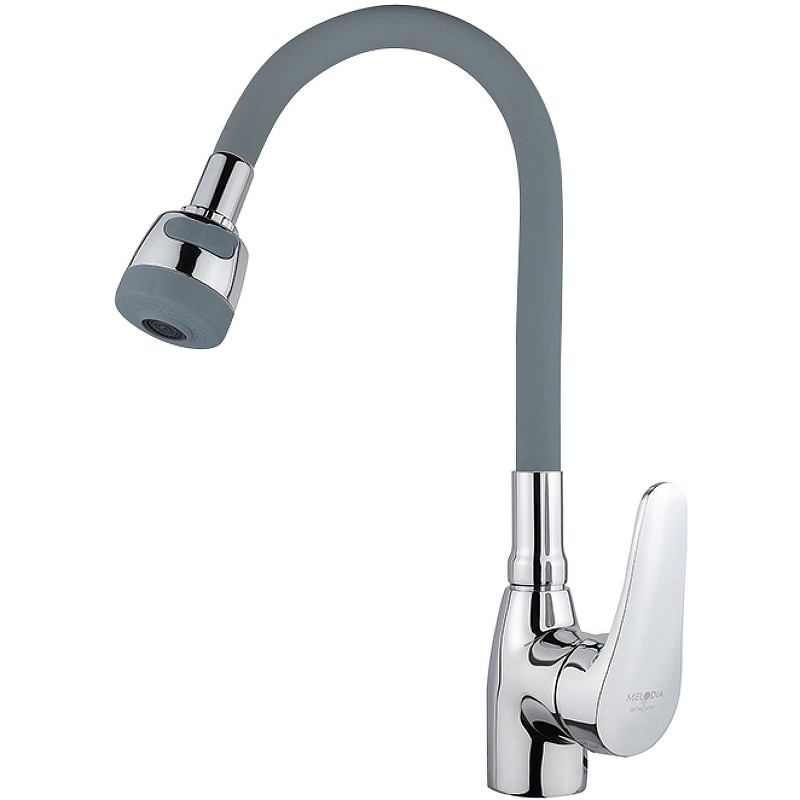 Смеситель для кухни Melodia della vita Ostessa MDV40616Gray Хром Серый латунь