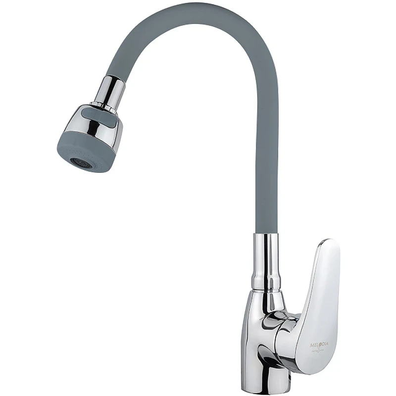 Смеситель для кухни Melodia della vita Ostessa MDV40616Gray Хром Серый латунь