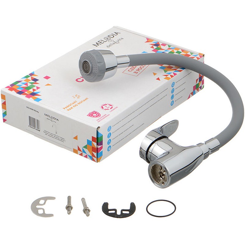 Смеситель для кухни Melodia della vita Ostessa MDV40616Gray Хром Серый латунь