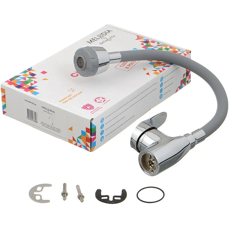 Смеситель для кухни Melodia della vita Ostessa MDV40616Gray Хром Серый латунь
