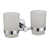 Стакан для зубных щеток Savol S-009968 двойной цвет Хром