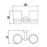 Стакан для зубных щеток Savol S-009968 двойной цвет Хром