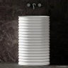 Раковина Abber Stein 58 AS2550-H Белая матовая искусственный камень (литьевой мрамор) напольный