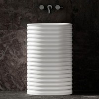 Раковина Abber Stein 58 AS2550-H Белая матовая искусственный камень (литьевой мрамор) напольный
