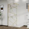 Душевая перегородка Azario Walk-In 110 AZ-271-110-BGL-CGP профиль Брашированное золото стекло Графический принт
